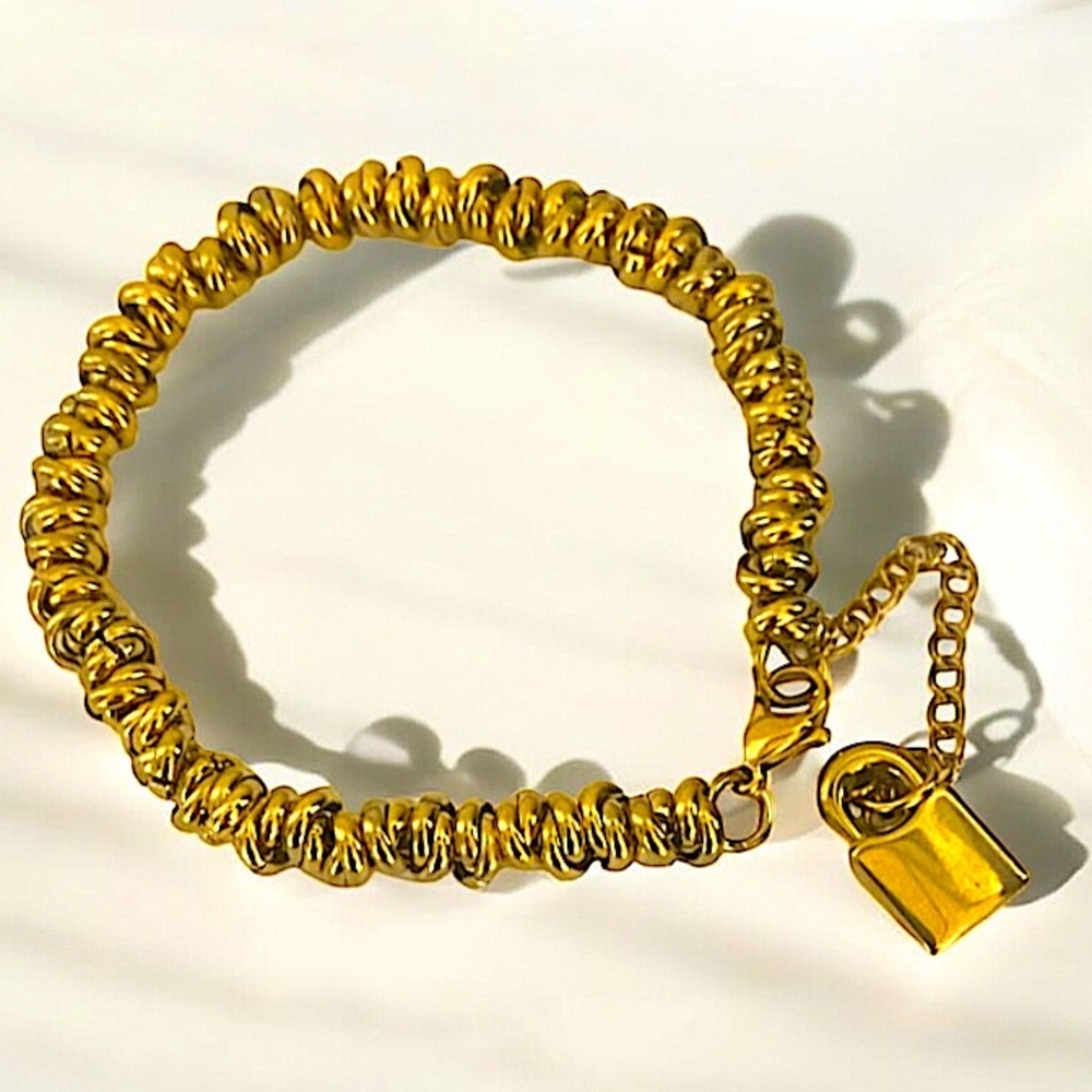 Gold Stainless Steel Chain Link Bracelet